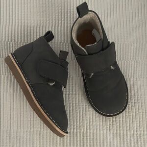 Kids Black Leather Shoes